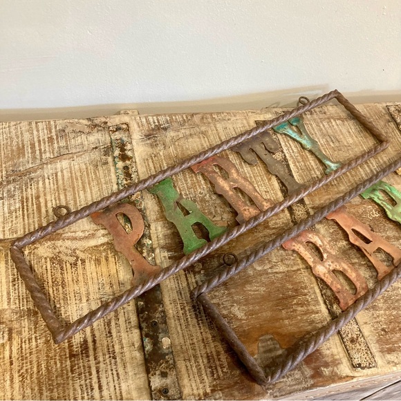 Party Barn Rusty Metal Sign Rebar Western Country Rustic Decor - Picture 7 of 16